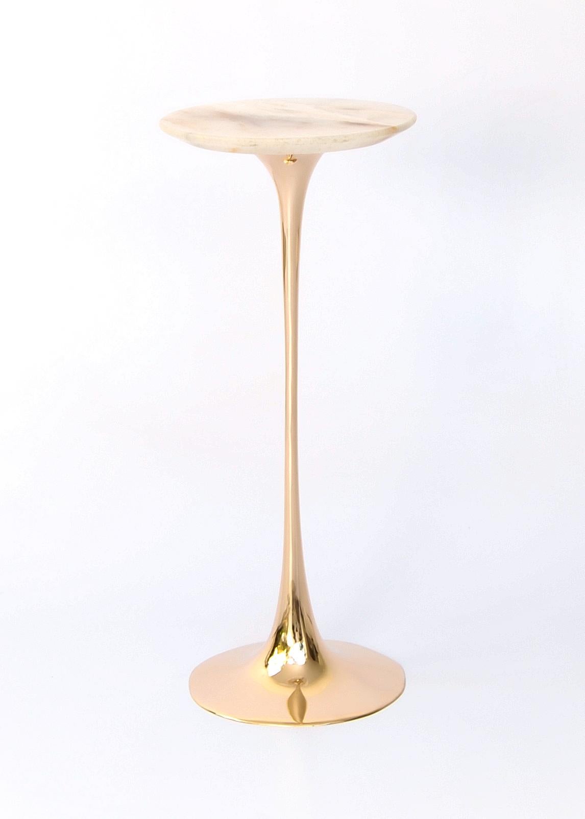 Brazilian Apple Drink Table with Onyx Top by Fakasaka Design For Sale