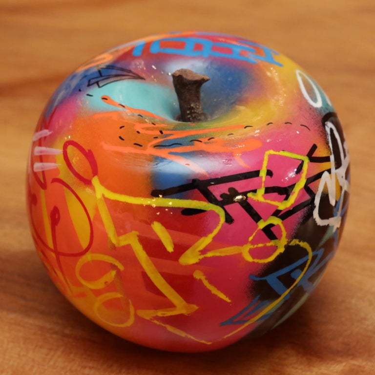 Apple Graffiti B Sculpture in Ceramic For Sale at 1stDibs
