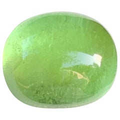 Gema de peridoto natural en forma de cabujón de color verde manzana para anillos y colgantes