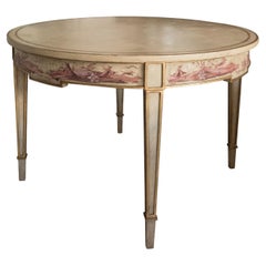 Apple Green Manin Dining Table with Purple Chinoiserie Decors