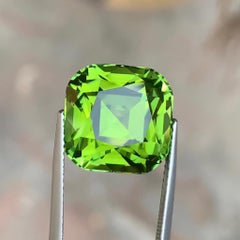 Apple Green Natural Tourmaline Ring Loose Gemstone 12.65 Ct Cushion Cut-Jewelry