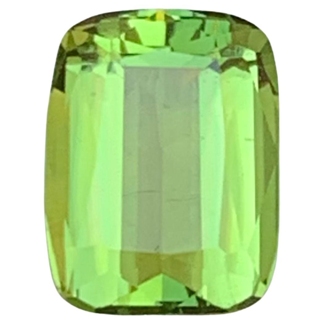 Anillo de turmalina natural verde manzana Piedra suelta 1,95 qt Joyería talla cojín en venta