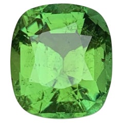 Apple Green Natural Tourmaline Ring Loose Gemstone 5.10 Ct Cushion Cut Jewelry