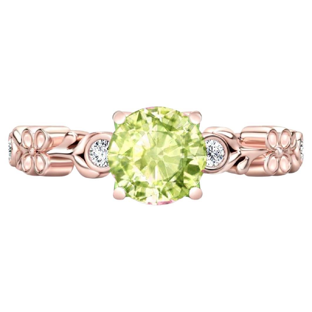 For Sale:  Apple green peridot 14 gold ring