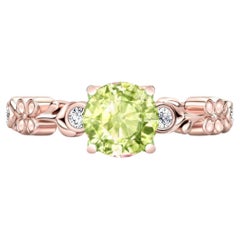 Anello con peridoto verde mela in oro 14