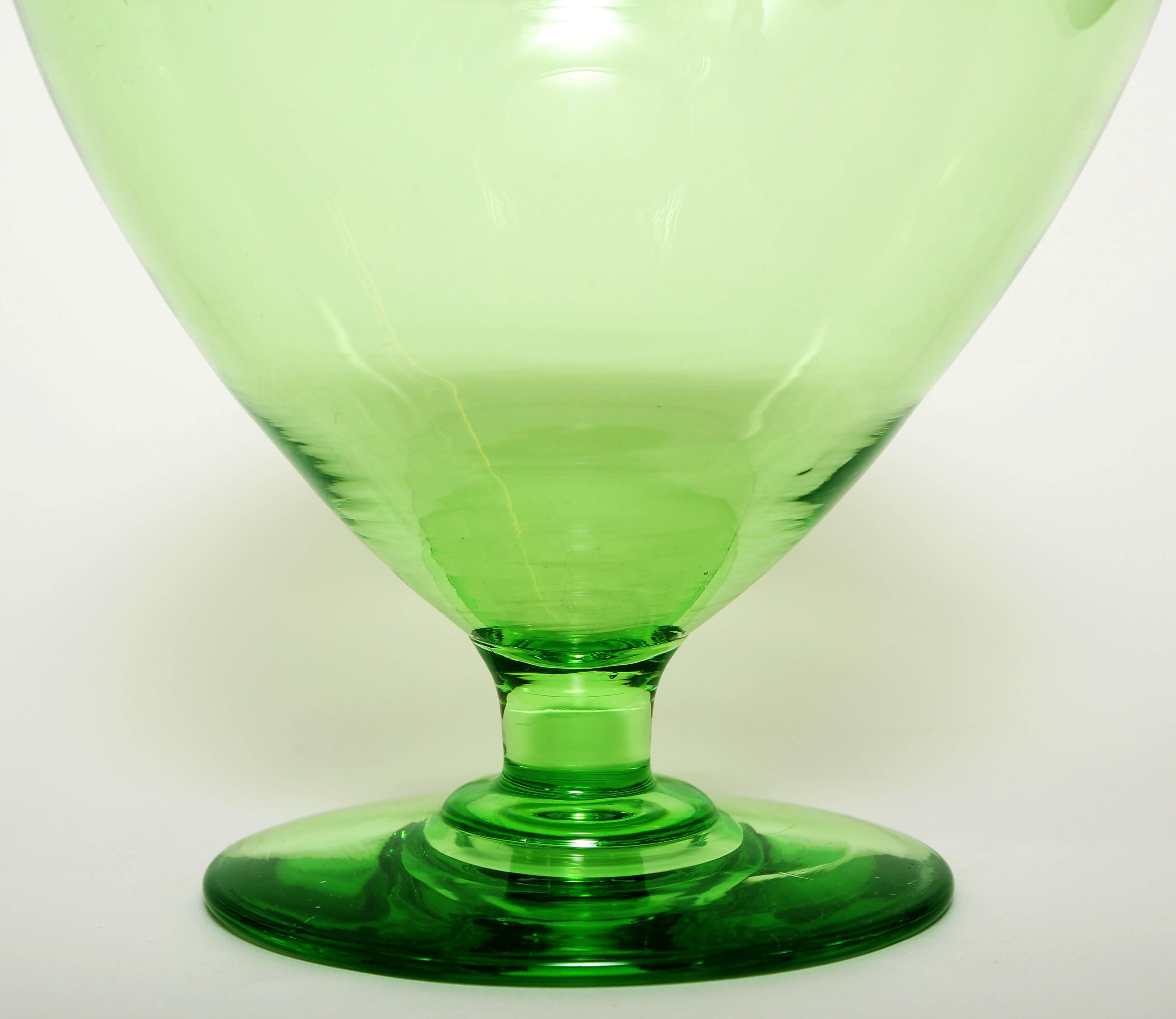 American Apple Green Venetian Style Union Glass Vase