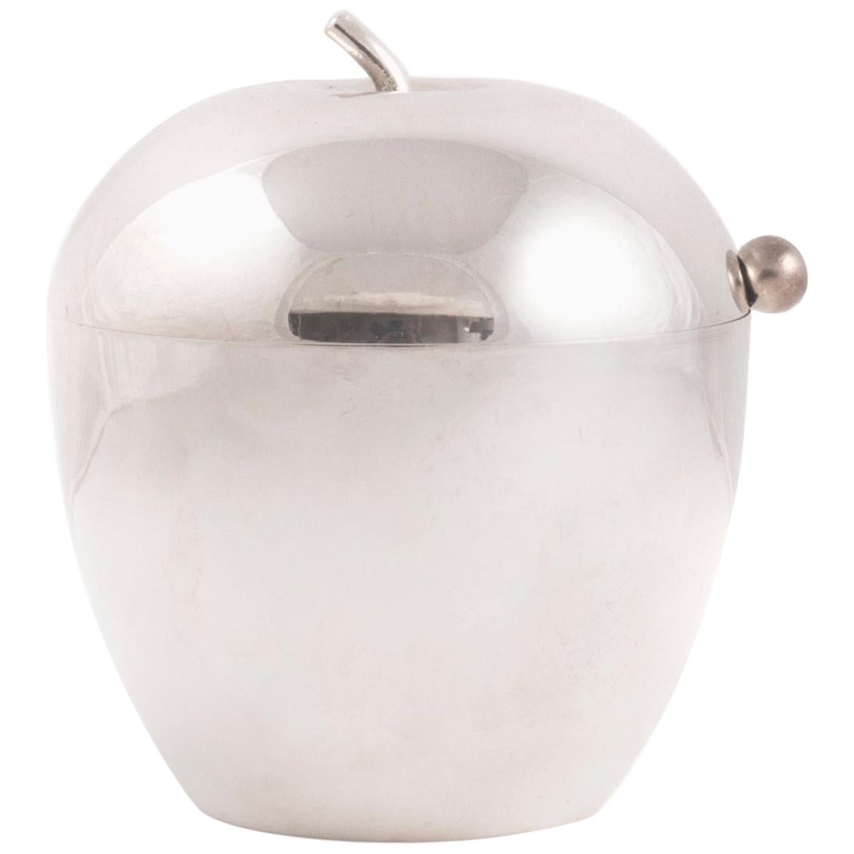 Apple Silver Ice Bucket with Ladle, 1970s