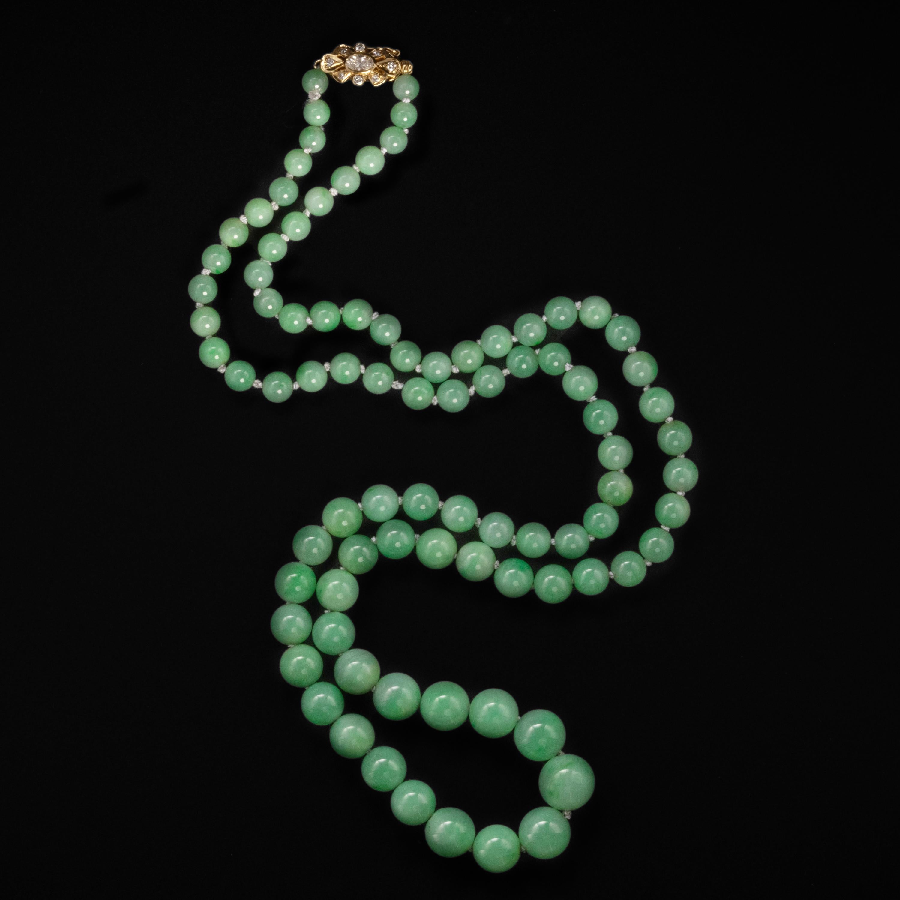 jade bead necklace vintage