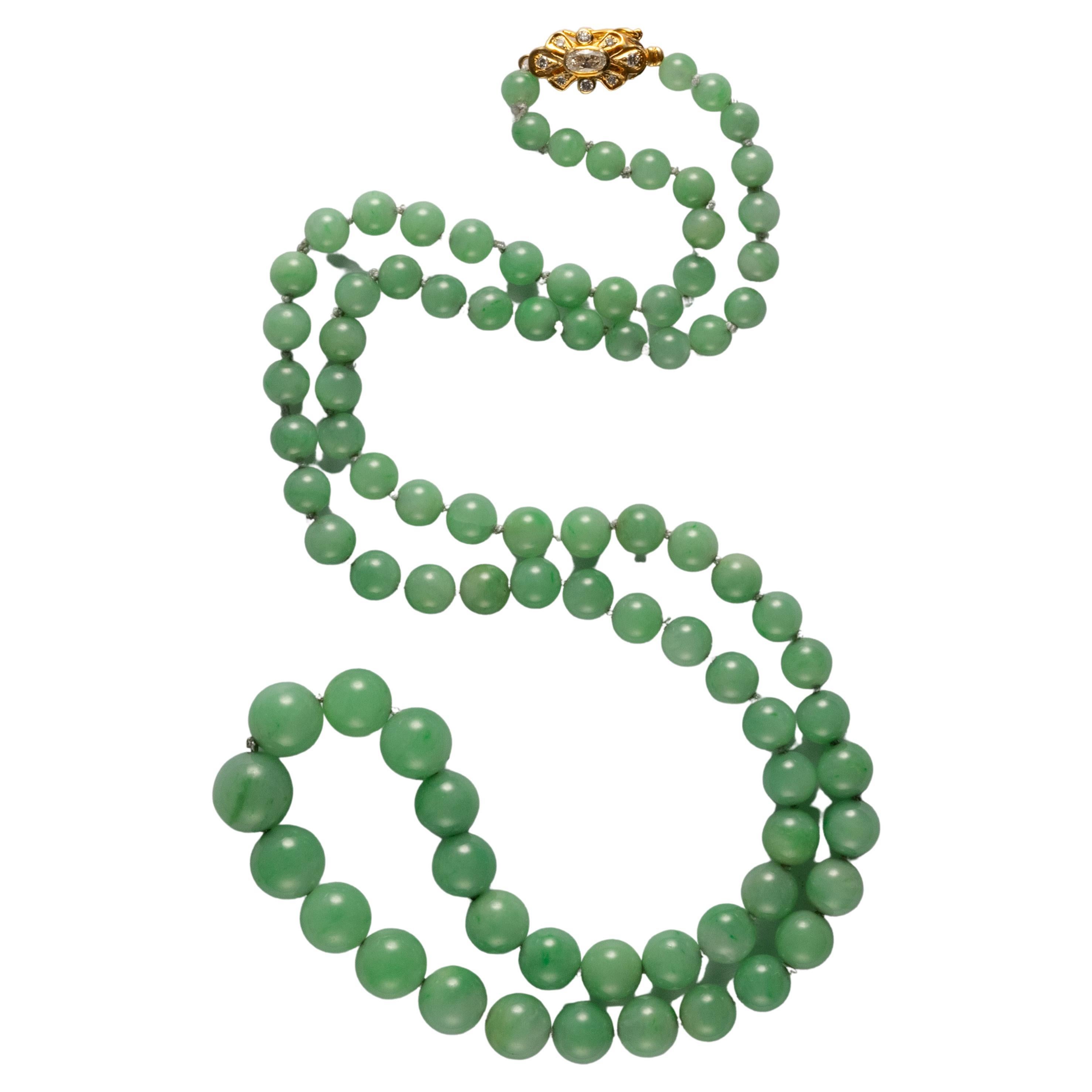 Apple Jade Necklace of Extraordinary Quality Certified Untreated