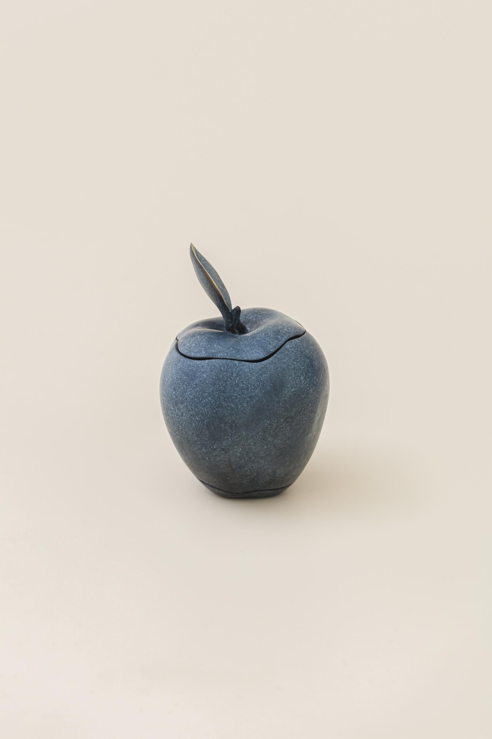 Apple Sculpture with Blue Patina by Lucas Recchia, 2023 In New Condition For Sale In New York, NY
