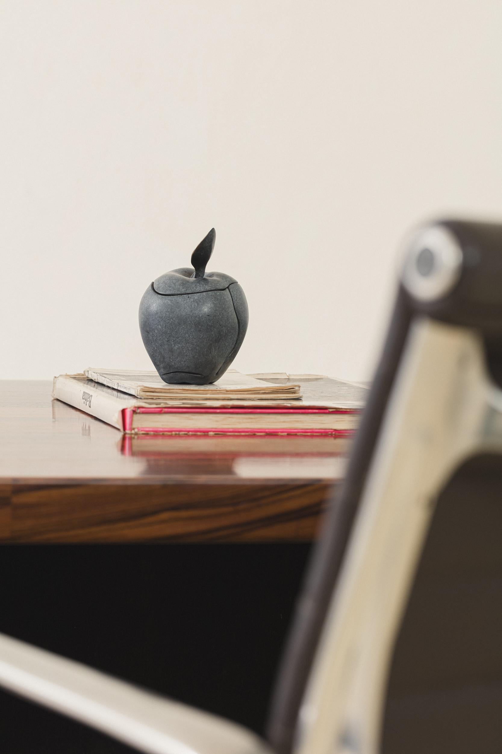 Bronze Apple Sculpture with Blue Patina by Lucas Recchia, 2023 For Sale