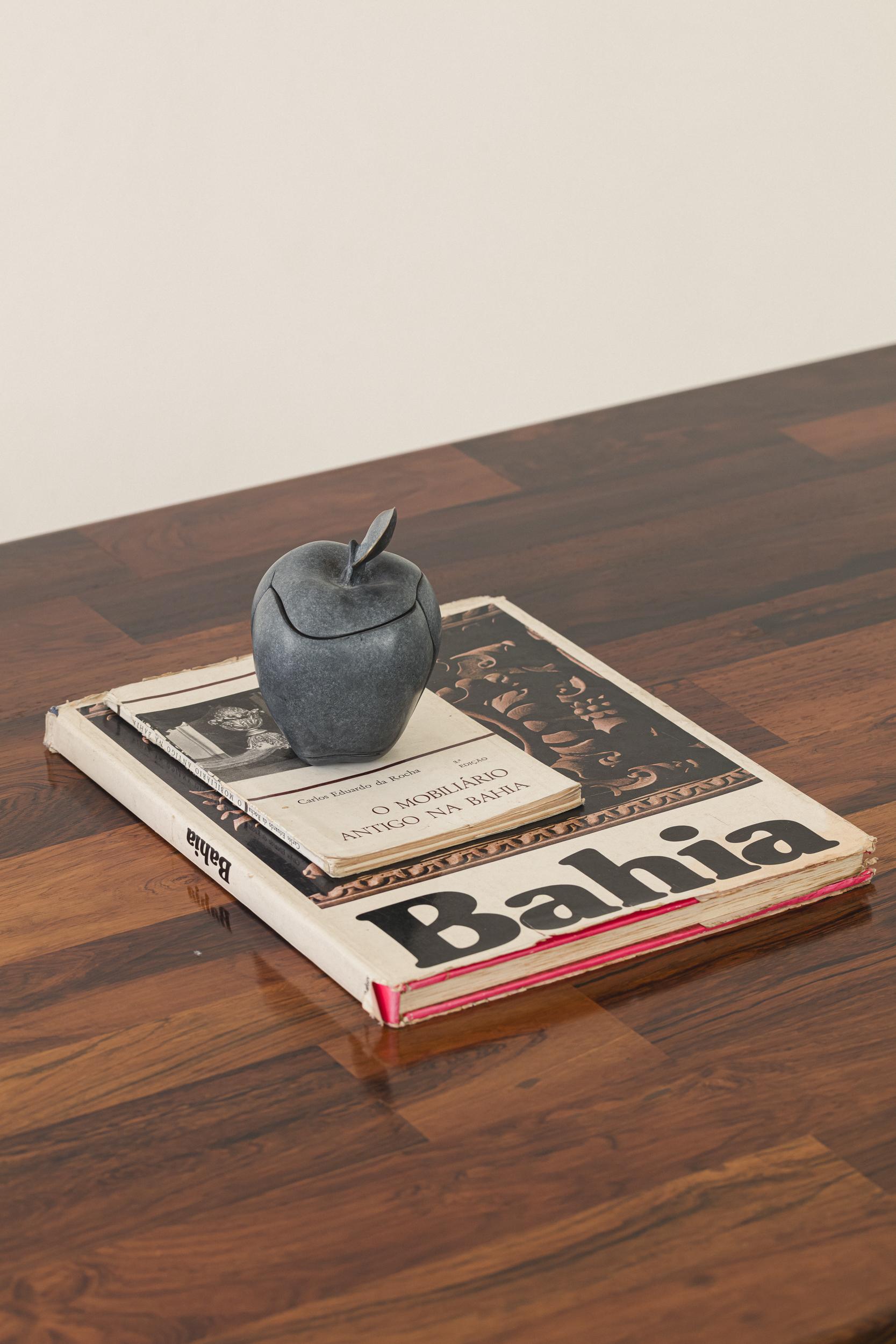 Apple Sculpture with Blue Patina by Lucas Recchia, 2023 For Sale 1