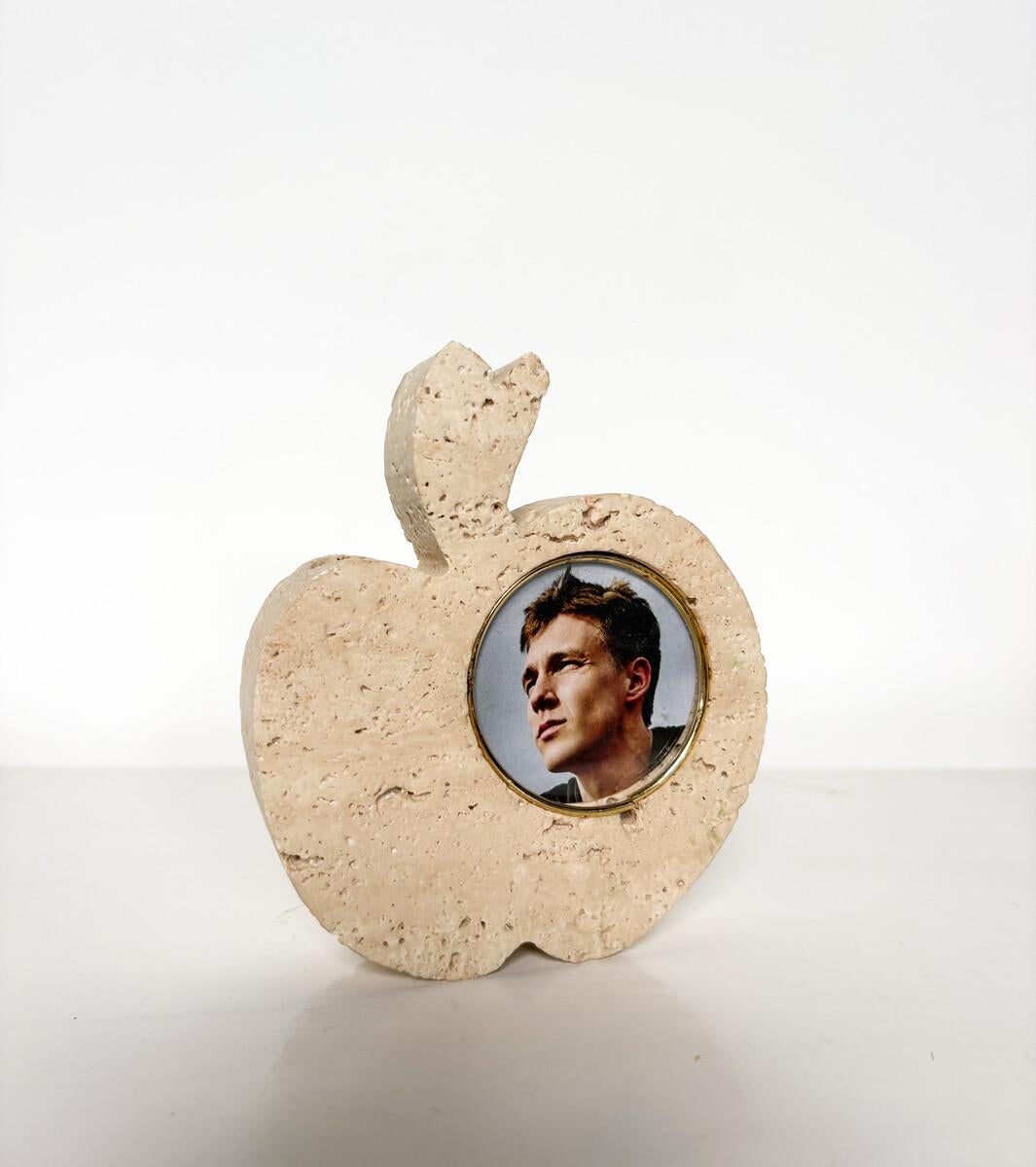 Other Apple-Shaped Travertine Photo Frame For Sale