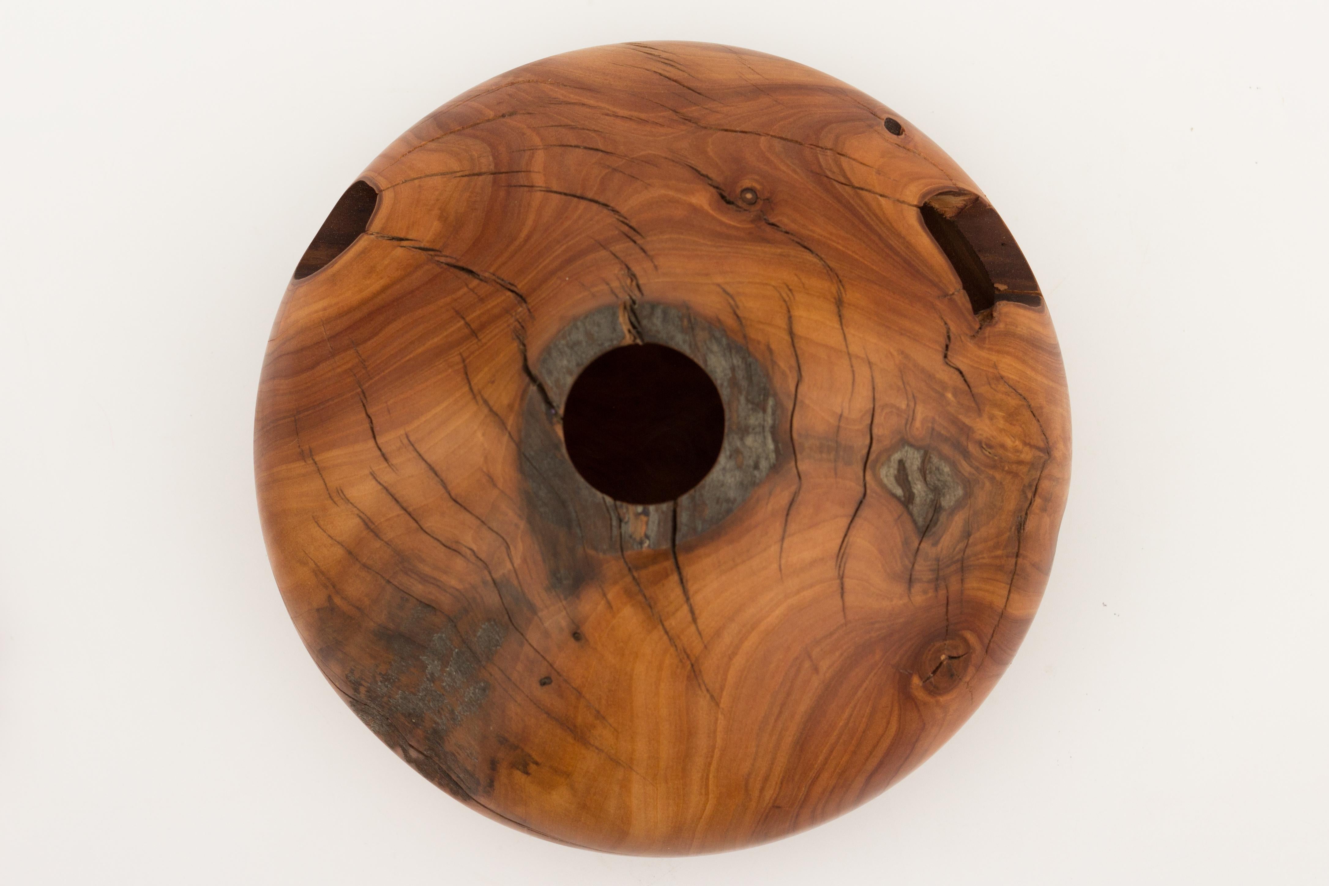 Modern Apple Wood Hollow Form by Vlad Droz
