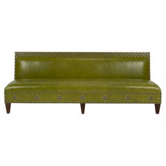 AppleGreen Leather Studded Banquette