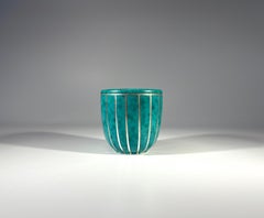 Gestreifter, applizierter Silber-Eierbecher mit Profil von Wilhelm Kage, Argenta, Gustavsberg