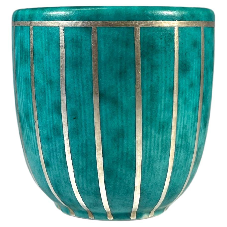 Profil Striped Applied Silver Egg Cup By Wilhelm Kage, Argenta, Gustavsberg