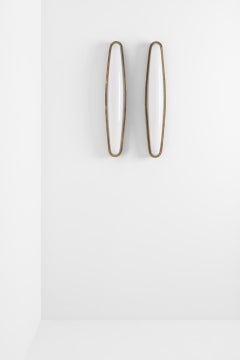 PAMPLONA Wall Lamp in Brass and Opal by Dimoremilano