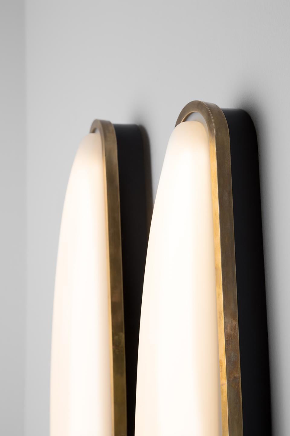 Modern PAMPLONA Wall Lamp in Brass and Opal by Dimoremilano  For Sale
