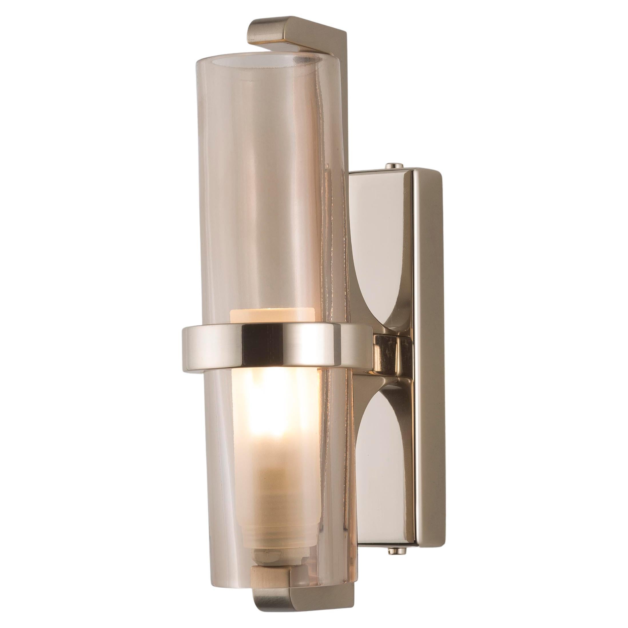Aplique moderno Soave de 1 luz en oro claro, pantalla de cristal ámbar liso en venta