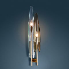 FontanaArte '1461' Max Ingrand wall sconce in crystal and brass