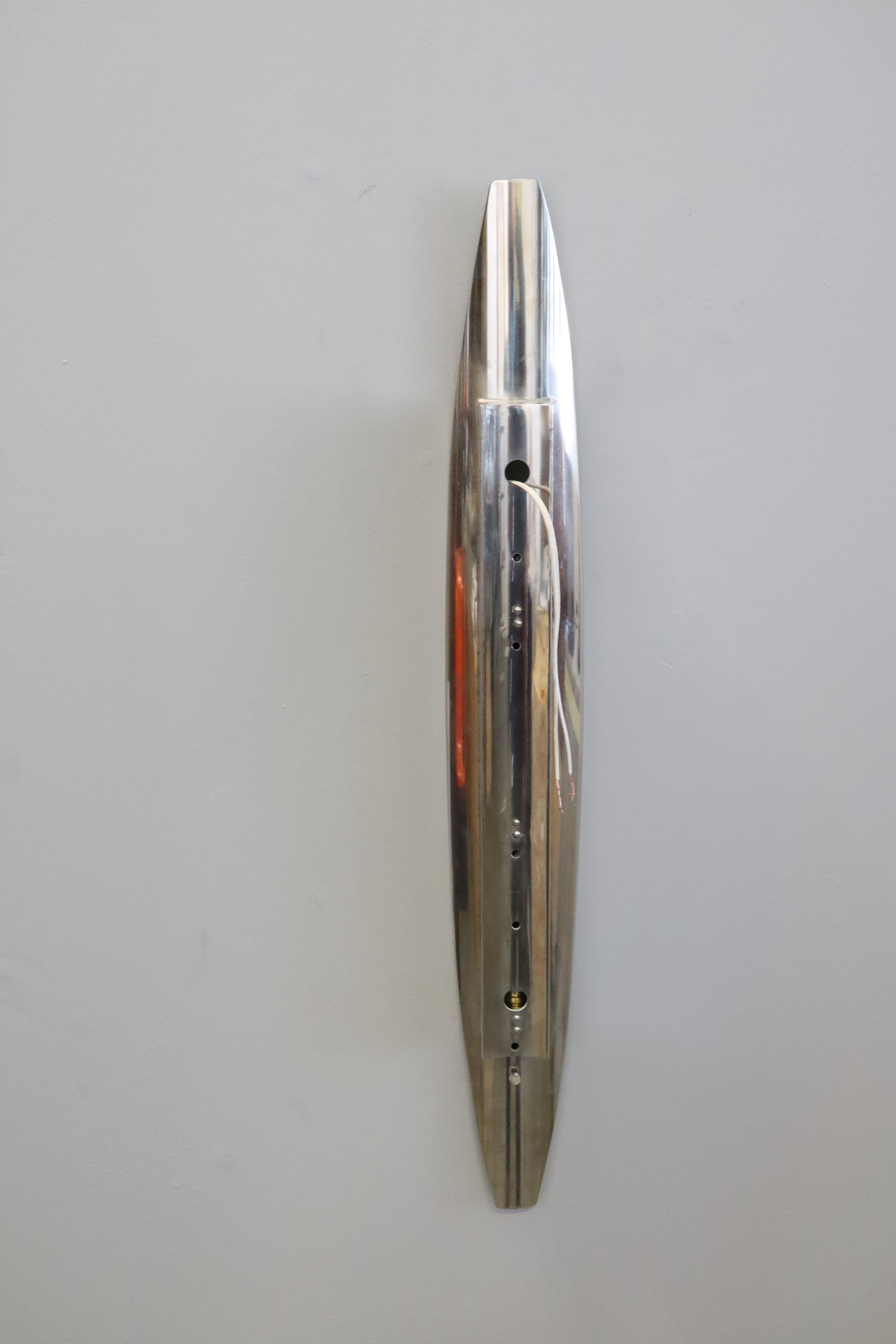 Max Ingrand '2254' wall sconce for FontanaArte in crystal and nickel-plated brass 4
