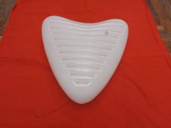 Heart-shaped wall sconce made of white opaline Murano glass