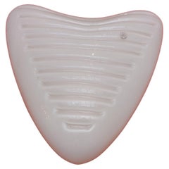 Heart-shaped wall sconce made of white opaline Murano glass