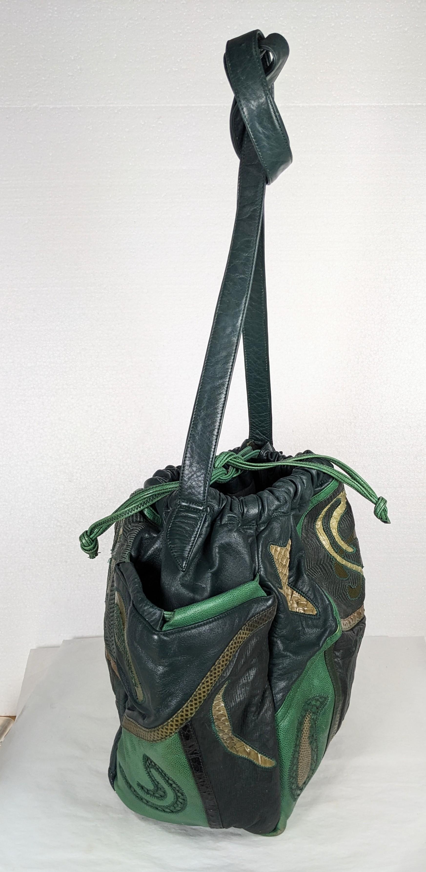 Bolso bandolera de piel y pieles exóticas, Sharif en venta 1