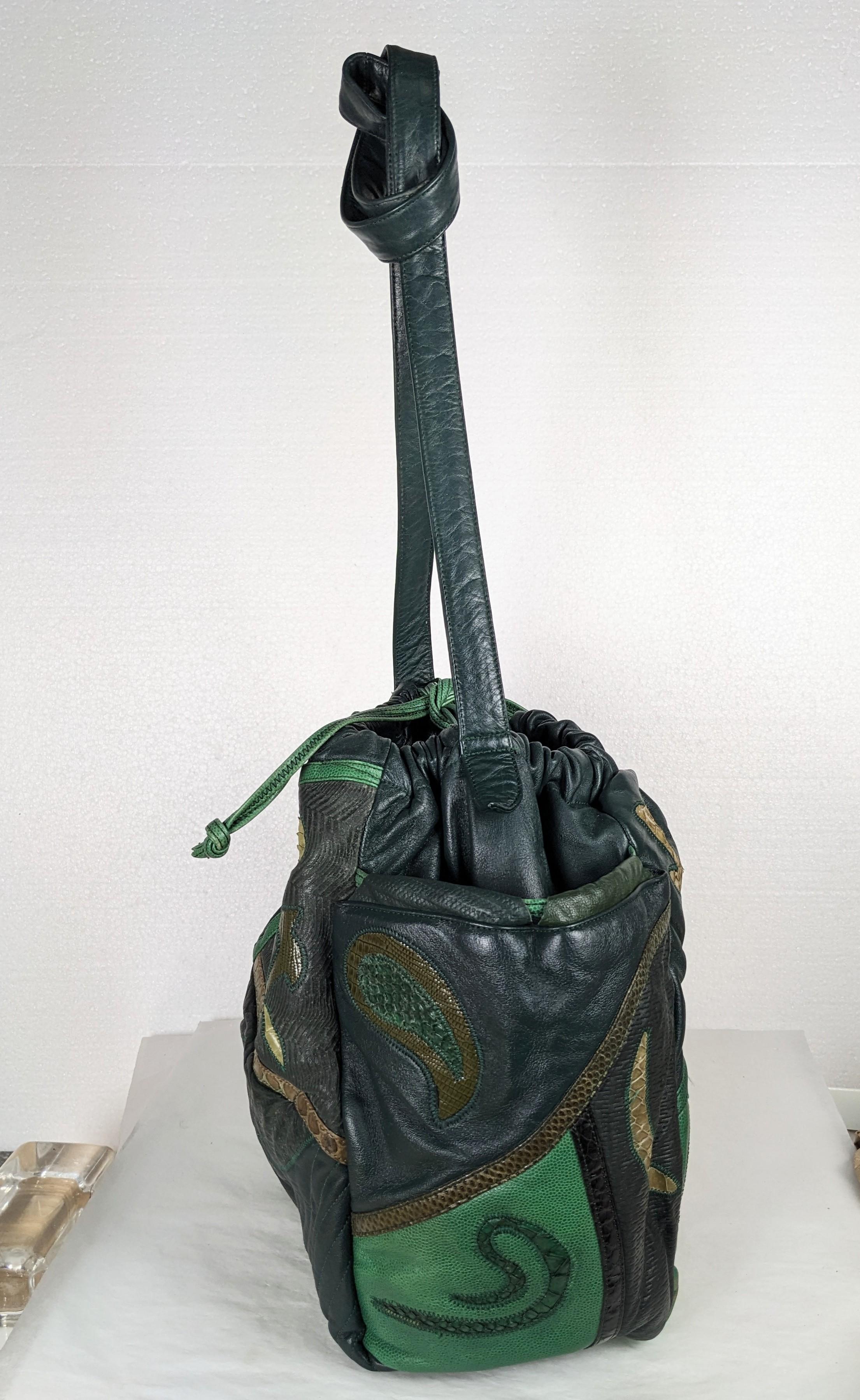 Bolso bandolera de piel y pieles exóticas, Sharif en venta 2