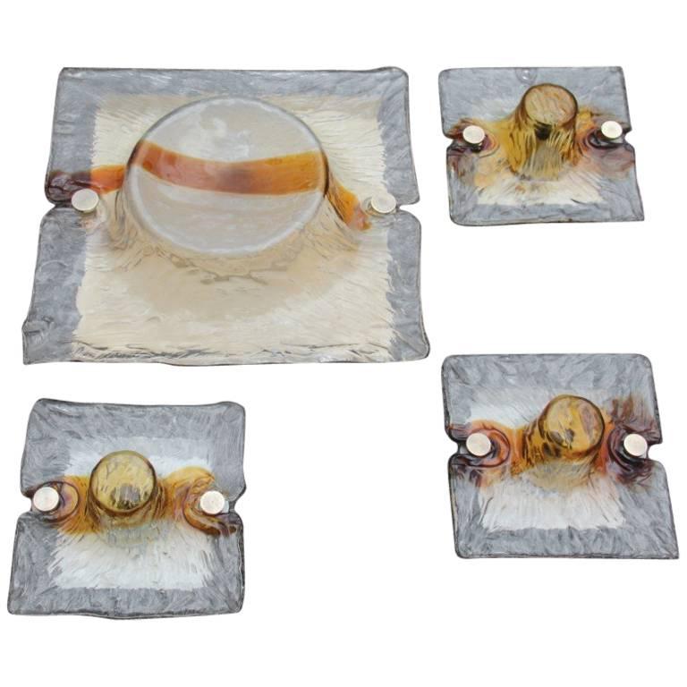 Applique Combination Venini Tony Zuccheri 1960s Murano Art Glass For Sale