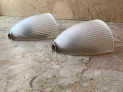 Elegant frosted glass wall sconces 1970 model filed Sergio Mazza