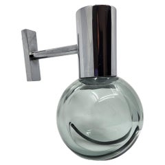 Applique en verre fumé et chrome Eye Ball design Space Age Italie 1970