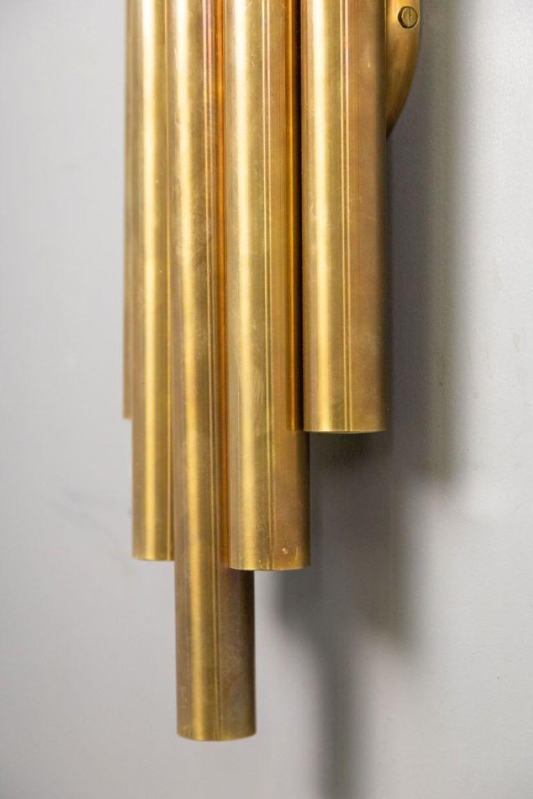 Late 20th Century Midcentury brass wall sconce in the style of  Gio Ponti For Sale