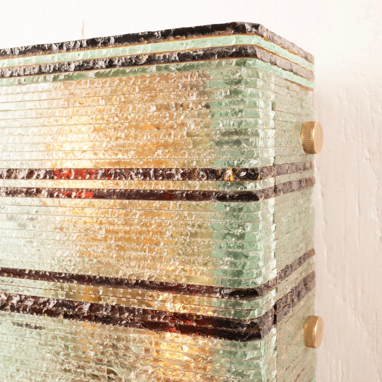 Murano Glass Wall Light by Albano Poli for Poliarte Squared Version in vendita 4