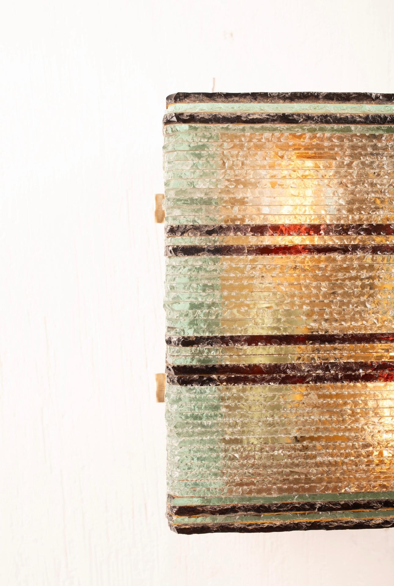 Murano Glass Wall Light by Albano Poli for Poliarte Squared Version in vendita 5