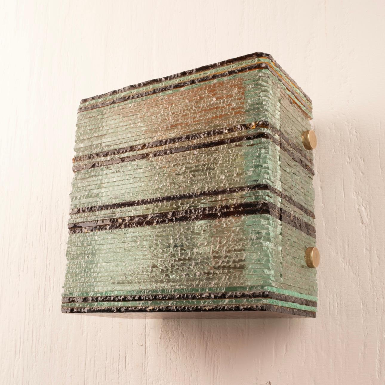 Mid-20th Century Murano Glass Wall Light by Albano Poli for Poliarte Squared Version in vendita