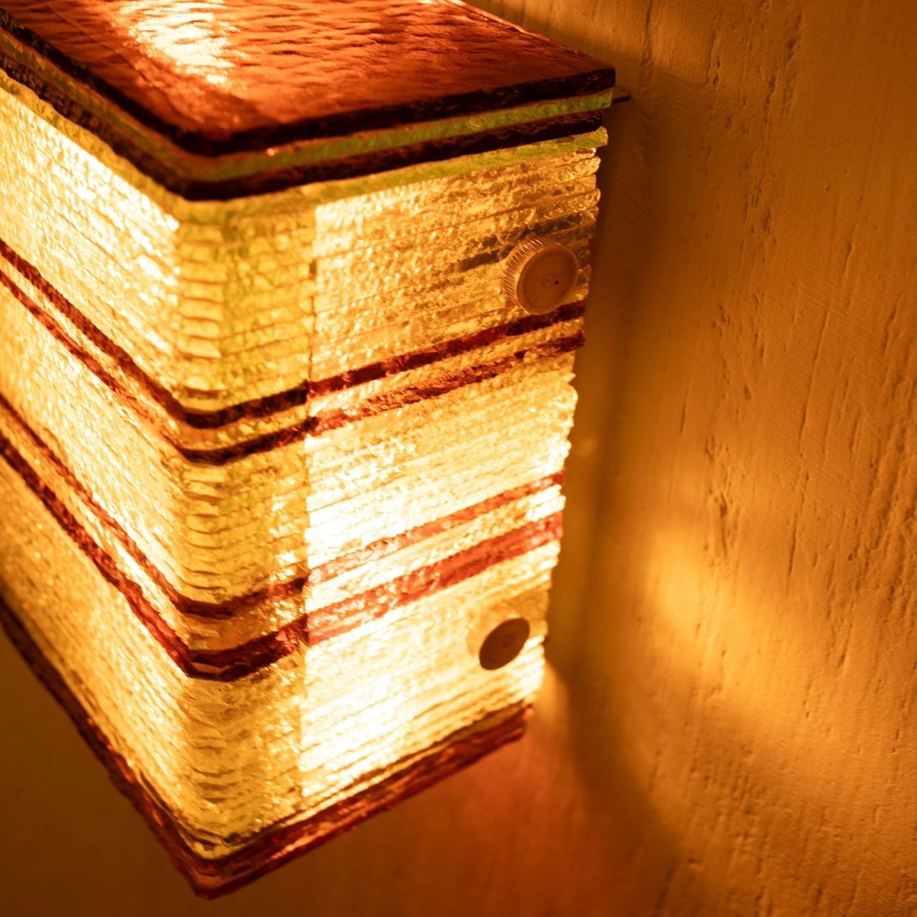 Murano Glass Wall Light by Albano Poli for Poliarte Squared Version in vendita 2