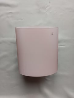 Powder Pink Satin Murano Glass Applique Italy 1980s elliptical shape
