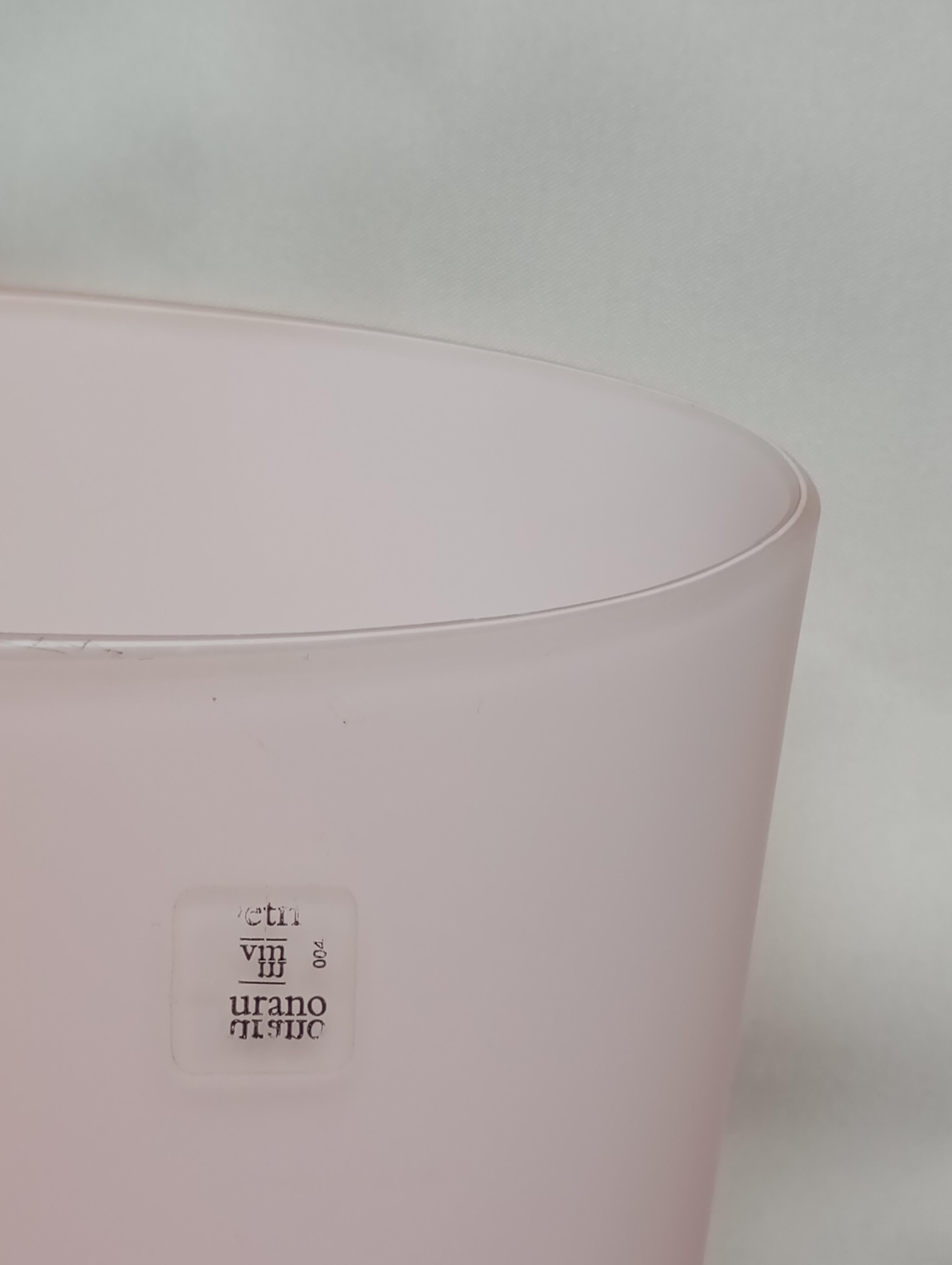 Fait main Applique en verre de Murano rose poudré satiné Italie années 1980 en vente