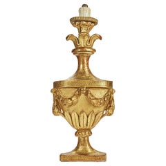 Italian Empire Vase Applique in Gilded Carved Wood Circa 1780