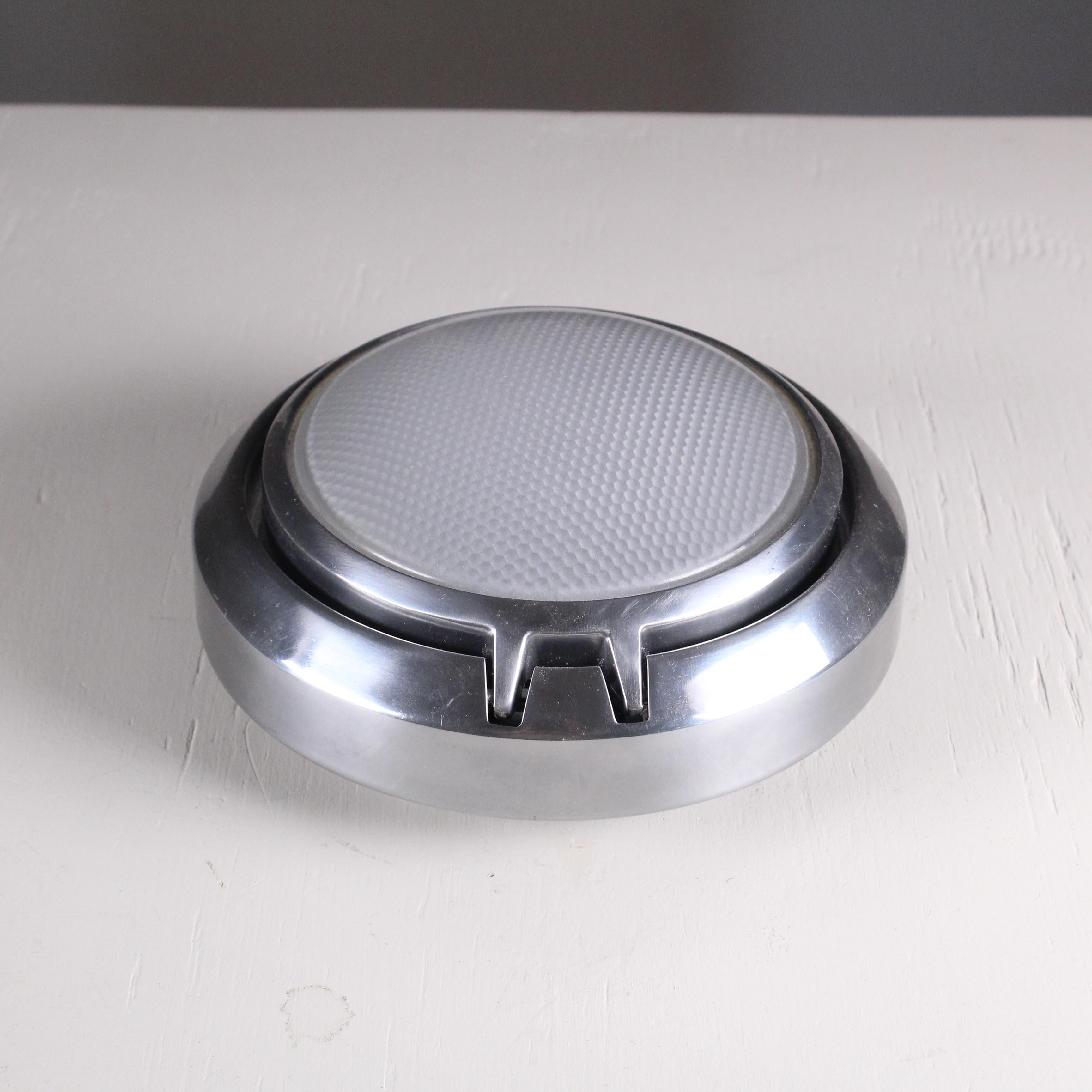 Post-Modern Metropoli wall sconce in glass and steel, Luceplan, 1992 For Sale