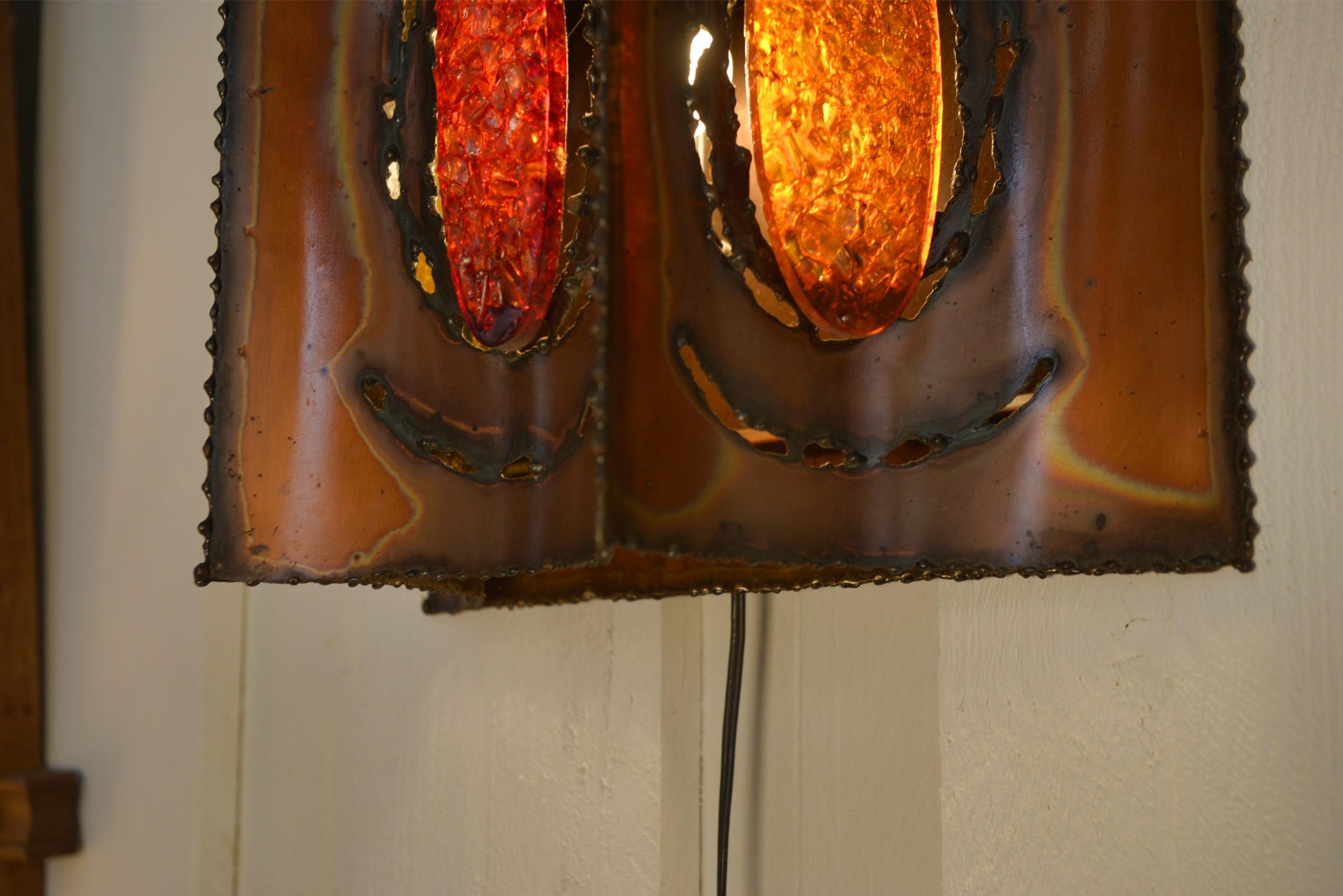 Aplique mural ACCOLAY en cuero y resina Años 50 en venta 4