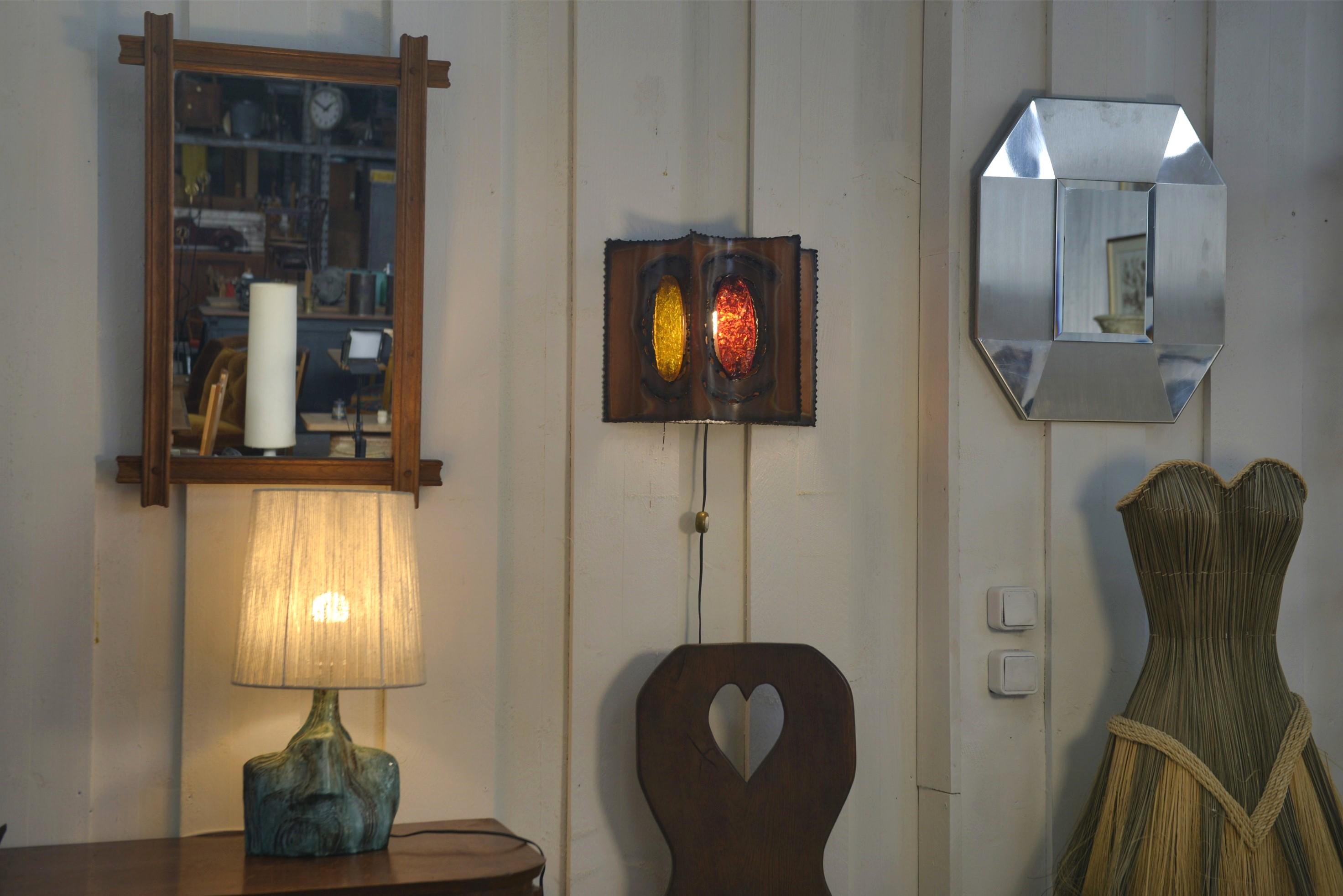 Aplique mural ACCOLAY en cuero y resina Años 50 Resina en venta