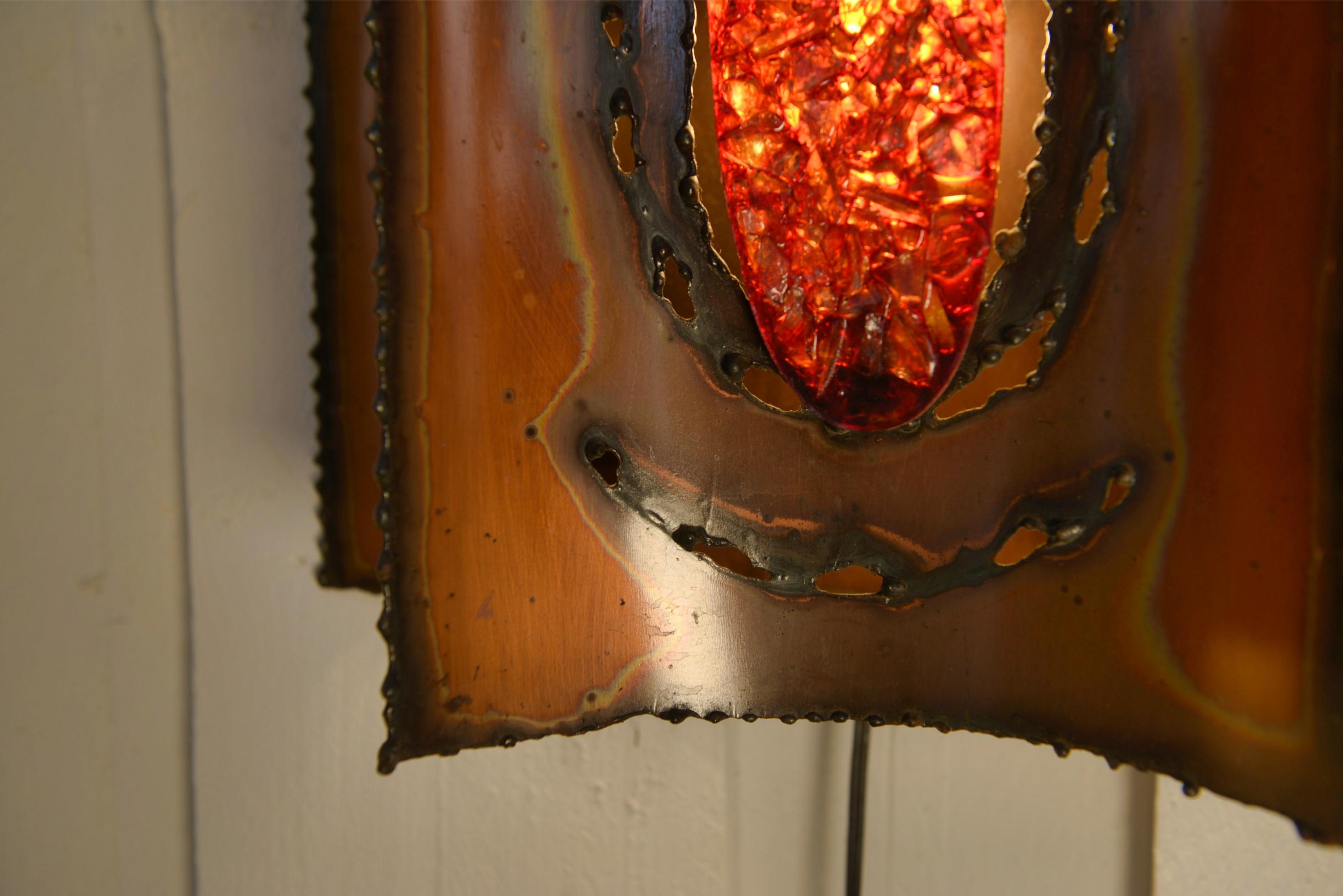 Aplique mural ACCOLAY en cuero y resina Años 50 en venta 2