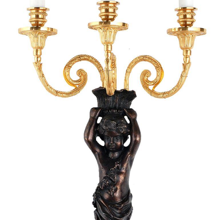 Mytho aplique de tres luces en bronce con putto en Nuevo estado para la venta en Firenze, FI