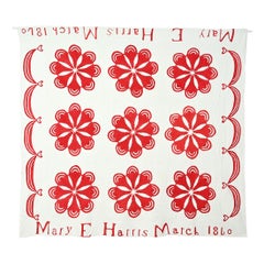 Applique Quilt Signed and Dated 1860