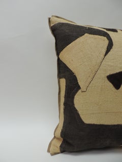 Applique Raffia Brown and Black Kuba Decorative Pillows Matisse Style