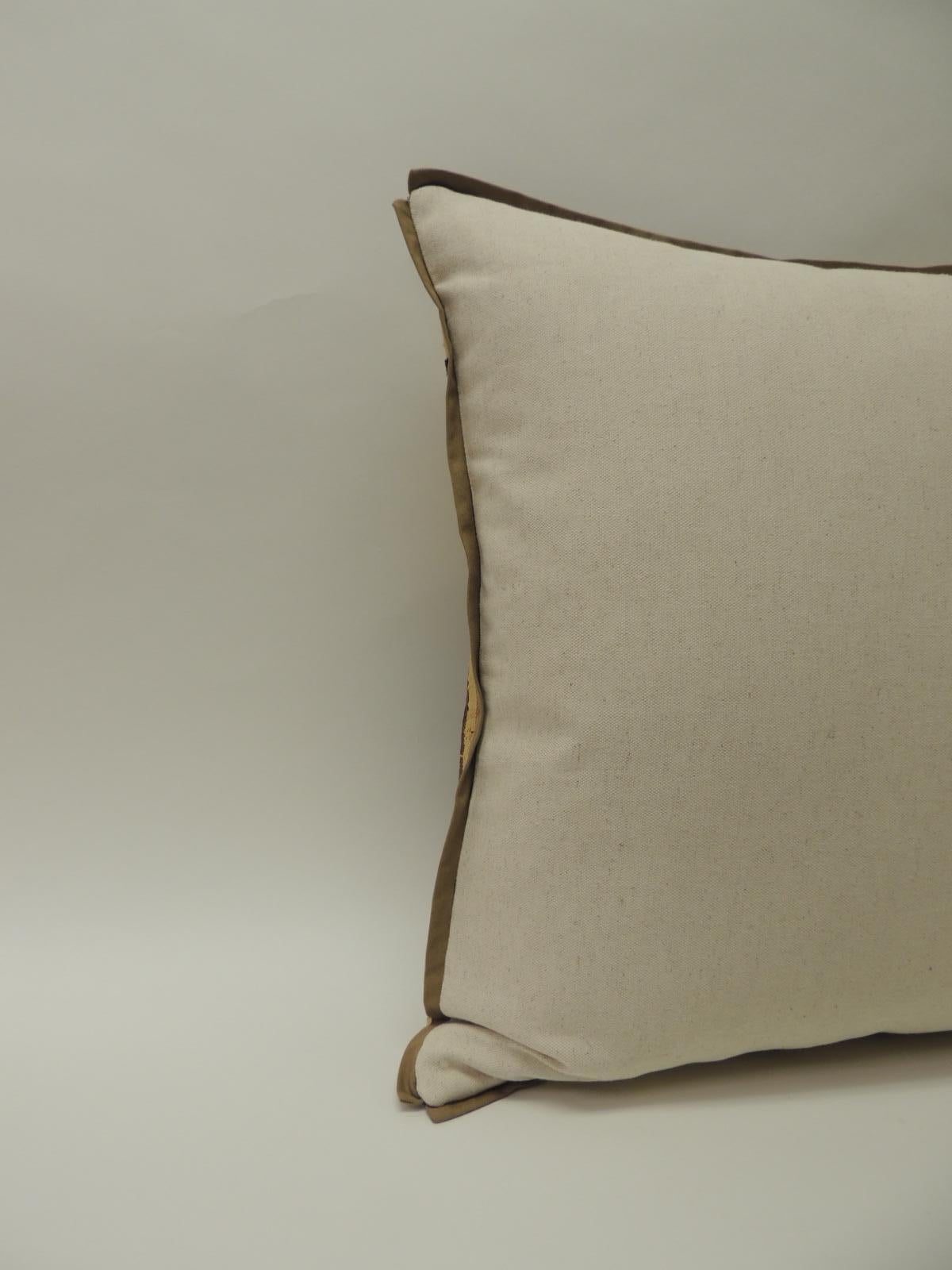 19th Century Applique Raffia Brown and Black Kuba Decorative Pillows Matisse Style
