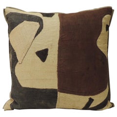 Applique Raffia Brown and Black Kuba Decorative Pillows Matisse Style